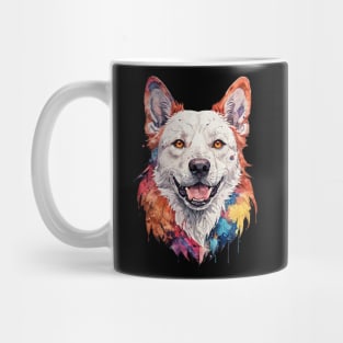 Colorful water paint style dog Mug